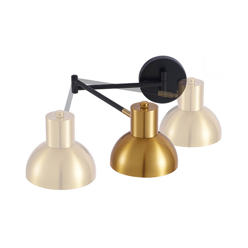 Single Golden/Black/Grey Contemporary Wall Mounted Sconce Metallic Wall Light for Foyer