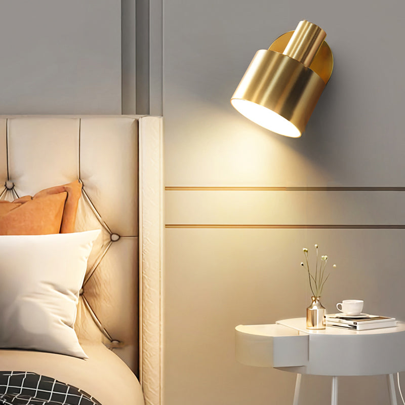 Single Polished Finish Contemporary Wall Mounted Sconce Metal Wall Light for Foyer