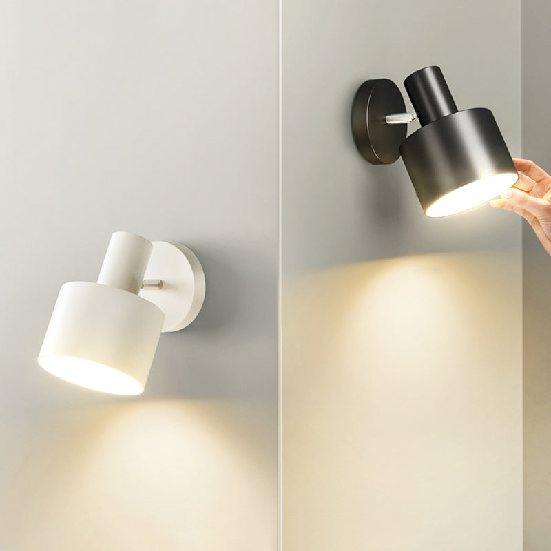 Single Polished Finish Contemporary Wall Mounted Sconce Metal Wall Light for Foyer