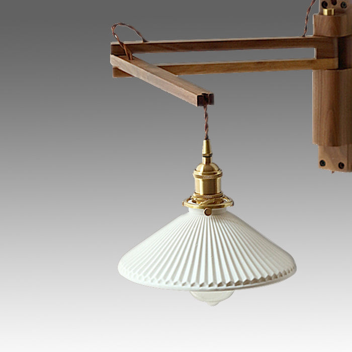 Brown 1-Light Wall Lamp in Modern Creative Style Wooden Cone Wall Light for Living Room