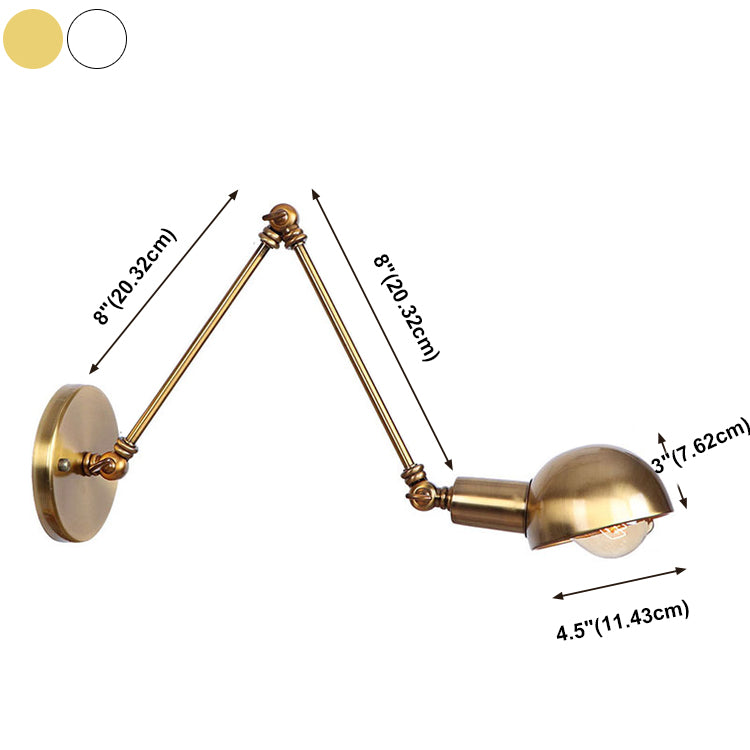 Modern Creative 1-Light Wall Lamp Metal Semicircular Wall Light for Bedroom