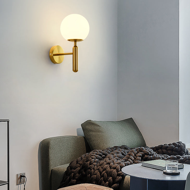 Modern Creative 1-Light Wall Lamp Globe Glass Wall Light for Bedroom