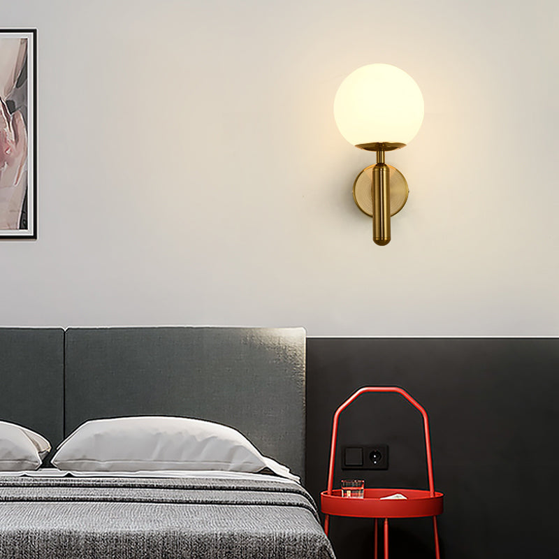 Modern Creative 1-Light Wall Lamp Globe Glass Wall Light for Bedroom