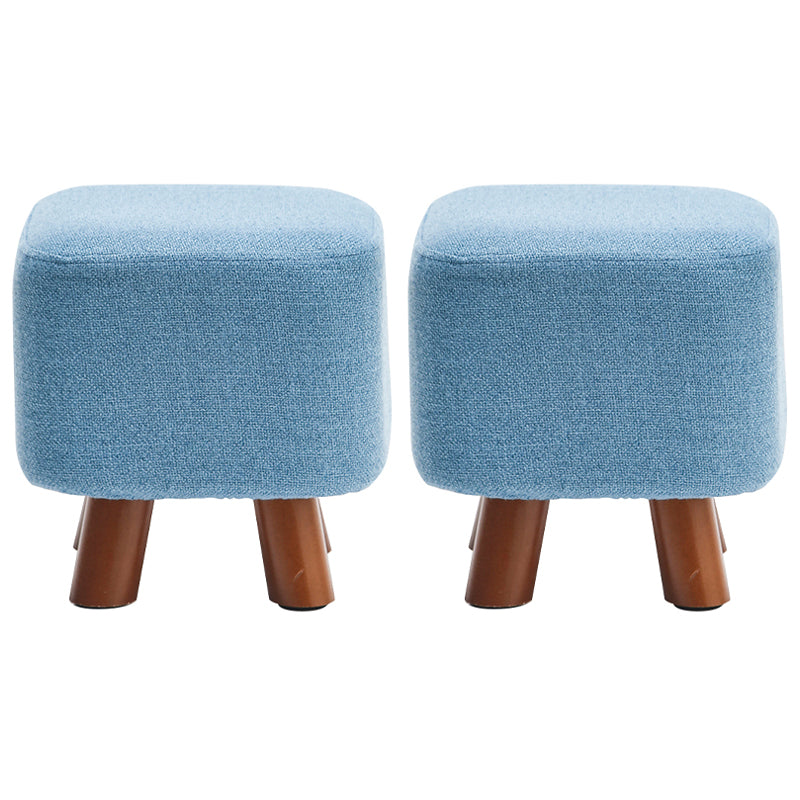 Solid Color Tear Resistant Ottoman Modern Blue Standard for Home Drawing Room