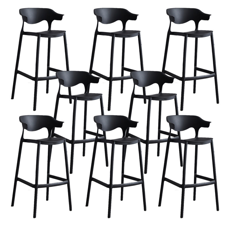Contemporary Plastic Low Back Counter Stool Plastic Furniture in Matte Finish for Indoor