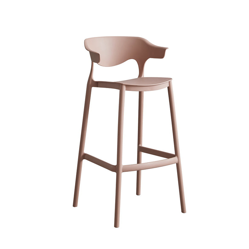 Contemporary Plastic Low Back Counter Stool Plastic Furniture in Matte Finish for Indoor