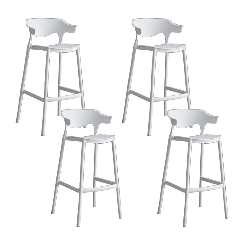 Contemporary Plastic Low Back Counter Stool Plastic Furniture in Matte Finish for Indoor