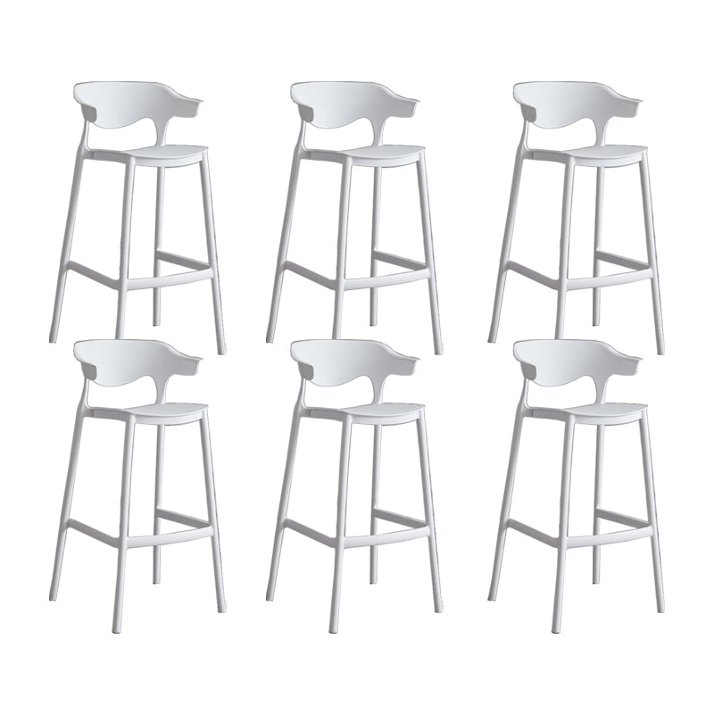 Contemporary Plastic Low Back Counter Stool Plastic Furniture in Matte Finish for Indoor