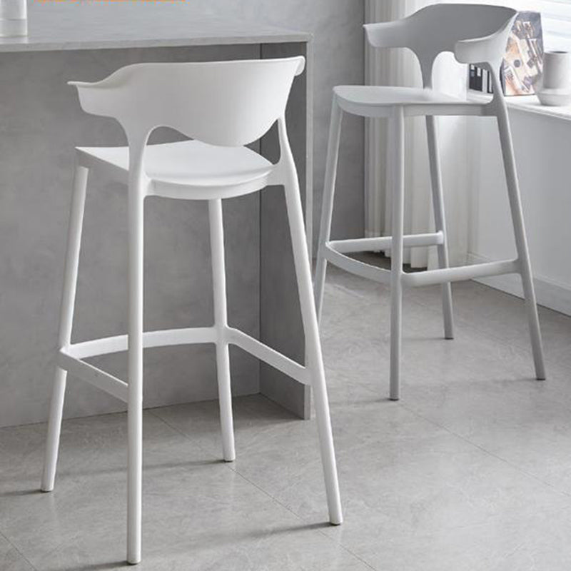 Contemporary Plastic Low Back Counter Stool Plastic Furniture in Matte Finish for Indoor
