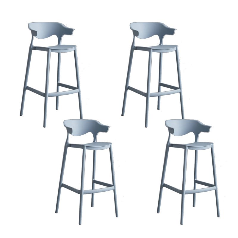 Contemporary Plastic Low Back Counter Stool Plastic Furniture in Matte Finish for Indoor