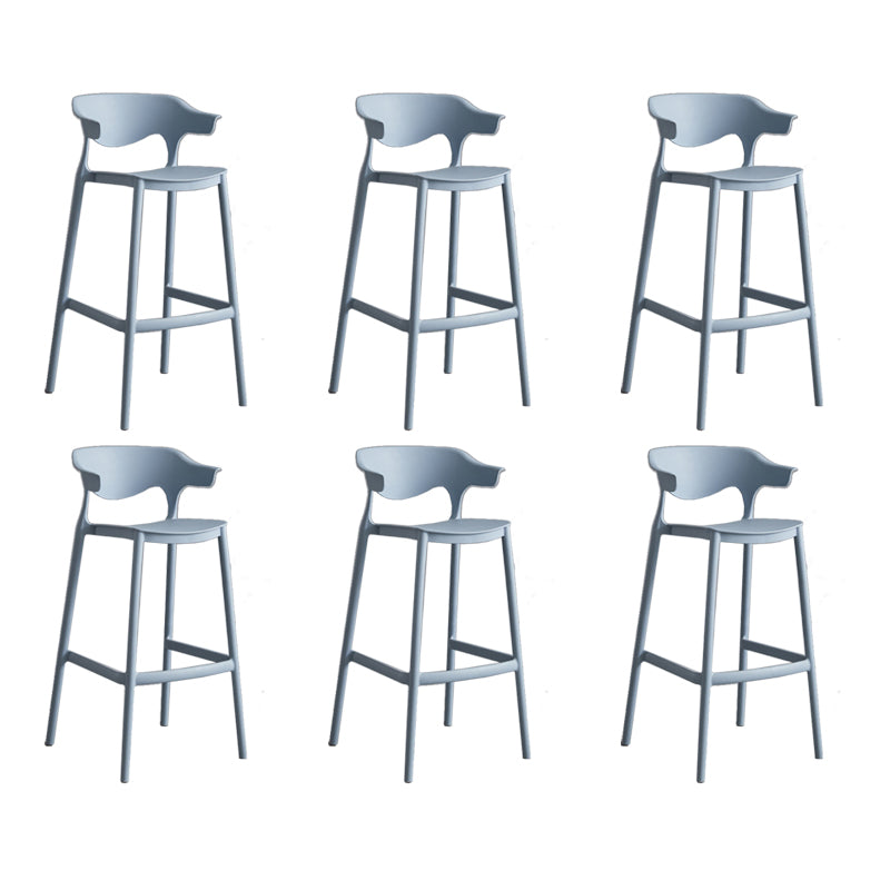 Contemporary Plastic Low Back Counter Stool Plastic Furniture in Matte Finish for Indoor