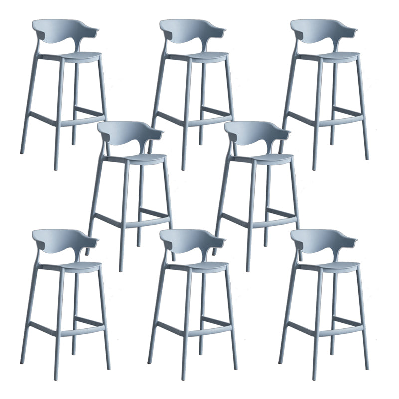 Contemporary Plastic Low Back Counter Stool Plastic Furniture in Matte Finish for Indoor
