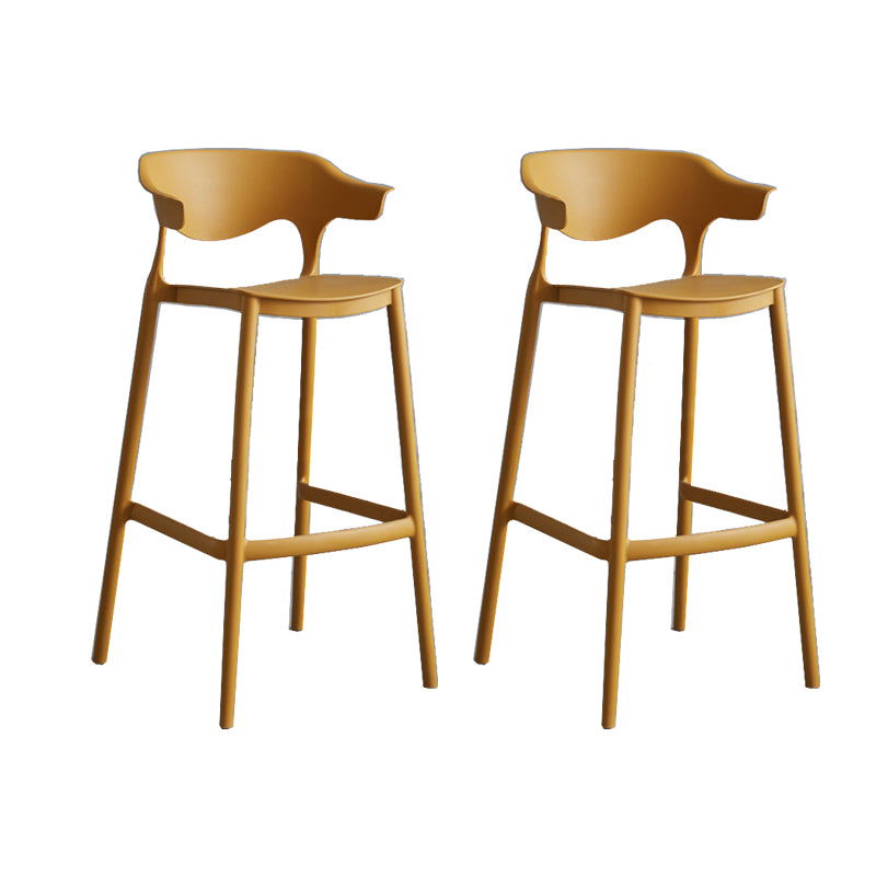 Contemporary Plastic Low Back Counter Stool Plastic Furniture in Matte Finish for Indoor