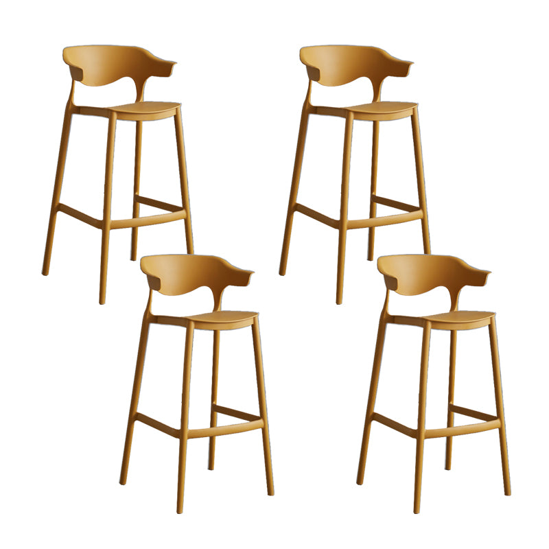 Contemporary Plastic Low Back Counter Stool Plastic Furniture in Matte Finish for Indoor