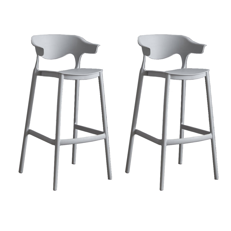 Contemporary Plastic Low Back Counter Stool Plastic Furniture in Matte Finish for Indoor