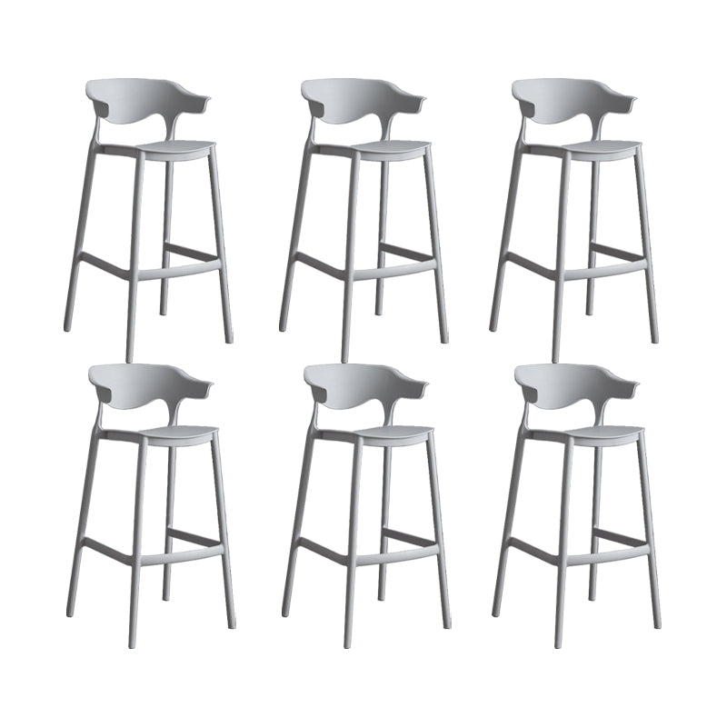 Contemporary Plastic Low Back Counter Stool Plastic Furniture in Matte Finish for Indoor