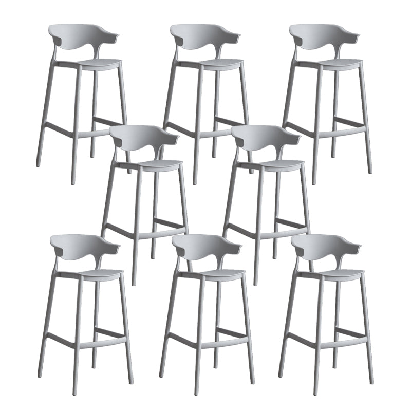 Contemporary Plastic Low Back Counter Stool Plastic Furniture in Matte Finish for Indoor