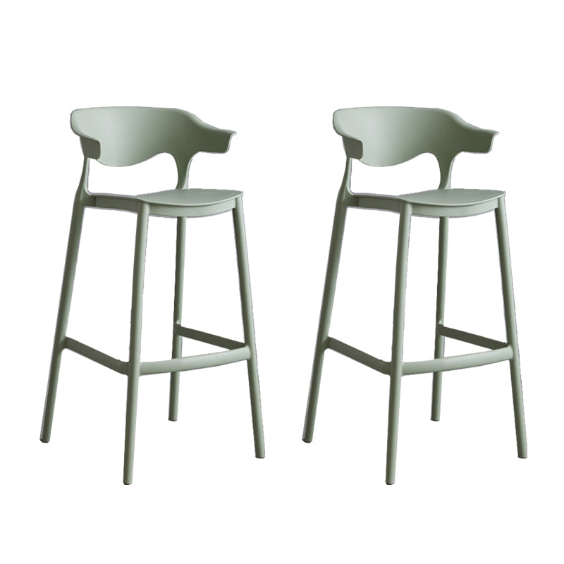 Contemporary Plastic Low Back Counter Stool Plastic Furniture in Matte Finish for Indoor