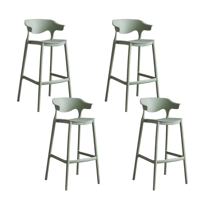 Contemporary Plastic Low Back Counter Stool Plastic Furniture in Matte Finish for Indoor