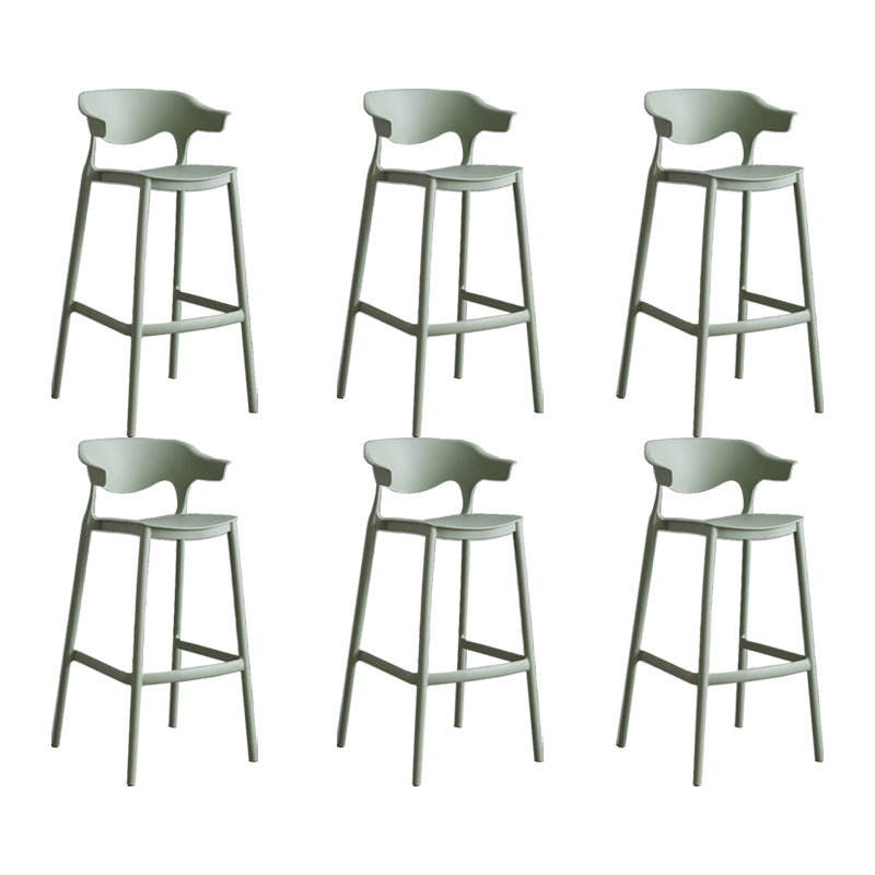 Contemporary Plastic Low Back Counter Stool Plastic Furniture in Matte Finish for Indoor