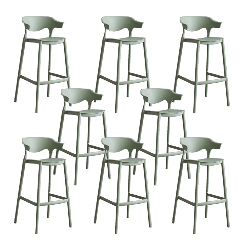 Contemporary Plastic Low Back Counter Stool Plastic Furniture in Matte Finish for Indoor
