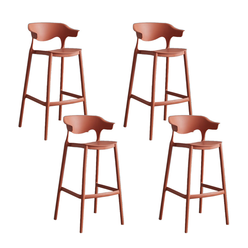 Contemporary Plastic Low Back Counter Stool Plastic Furniture in Matte Finish for Indoor