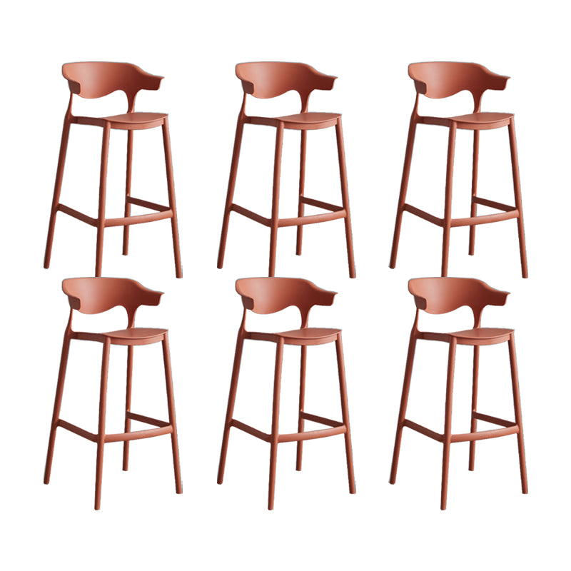 Contemporary Plastic Low Back Counter Stool Plastic Furniture in Matte Finish for Indoor