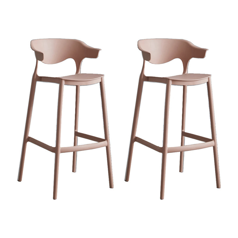 Contemporary Plastic Low Back Counter Stool Plastic Furniture in Matte Finish for Indoor