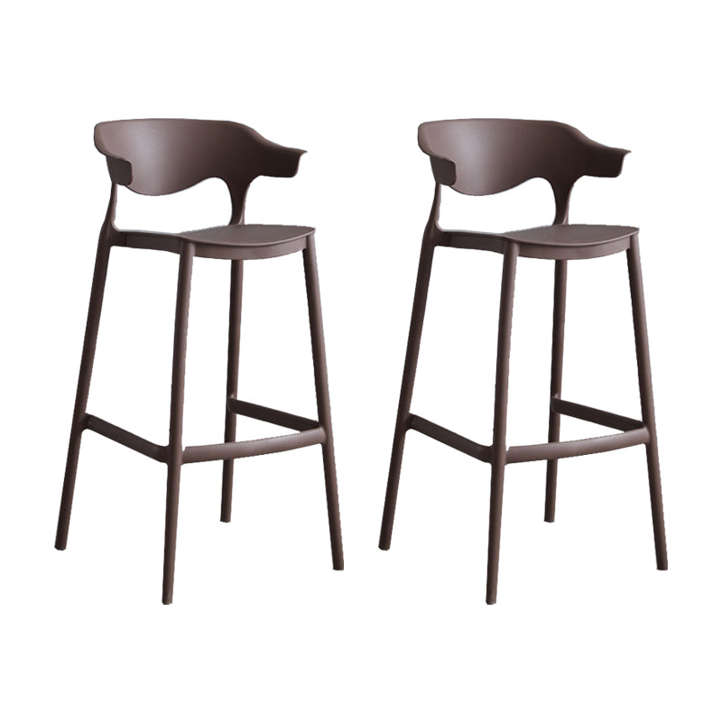 Contemporary Plastic Low Back Counter Stool Plastic Furniture in Matte Finish for Indoor