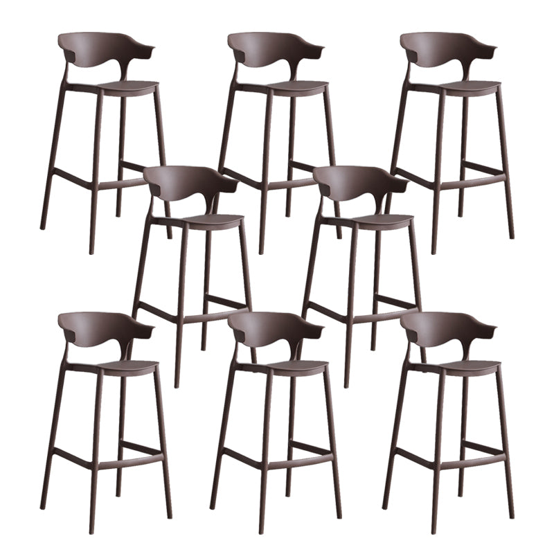 Contemporary Plastic Low Back Counter Stool Plastic Furniture in Matte Finish for Indoor