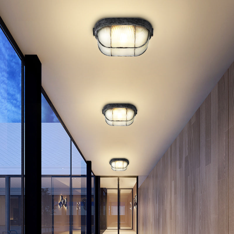 Retro Flush Mount Ceiling Light Bowl Shape Ceiling Lamp for Balcony