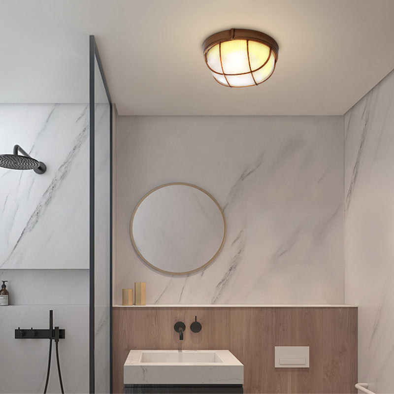 Retro Flush Mount Ceiling Light Bowl Shape Ceiling Lamp for Balcony