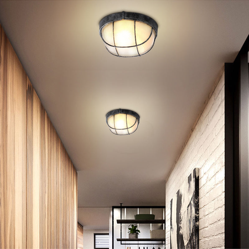 Retro Flush Mount Ceiling Light Bowl Shape Ceiling Lamp for Balcony