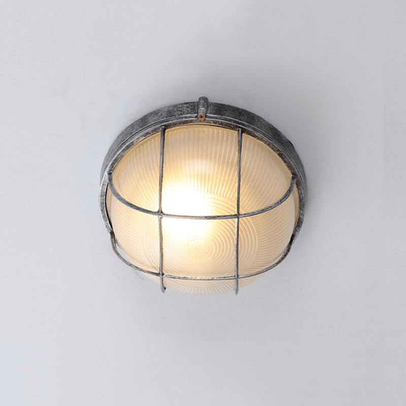 Retro Flush Mount Ceiling Light Bowl Shape Ceiling Lamp for Balcony
