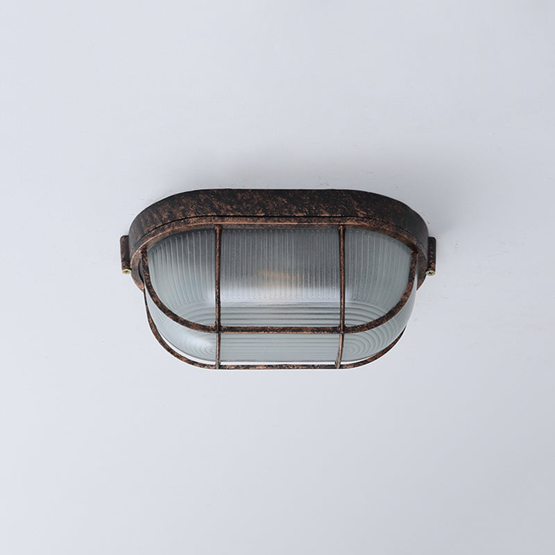 Retro Flush Mount Ceiling Light Bowl Shape Ceiling Lamp for Balcony