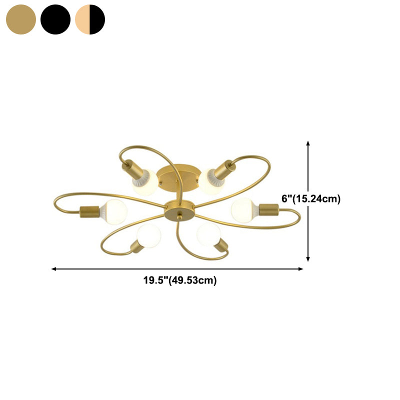 Industrial Ceiling Light Simple Flush Mount Light Fixture for Sitting Room