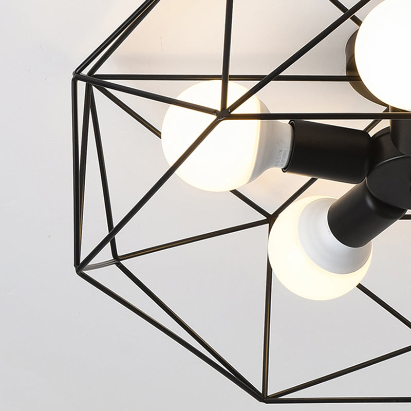 Retro Flush Mount Ceiling Light Caged Ceiling Lamp for Bedroom