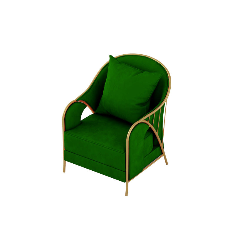 Velvet Sloped Arms Sofa with Tight Back for Living Room 34.65" H