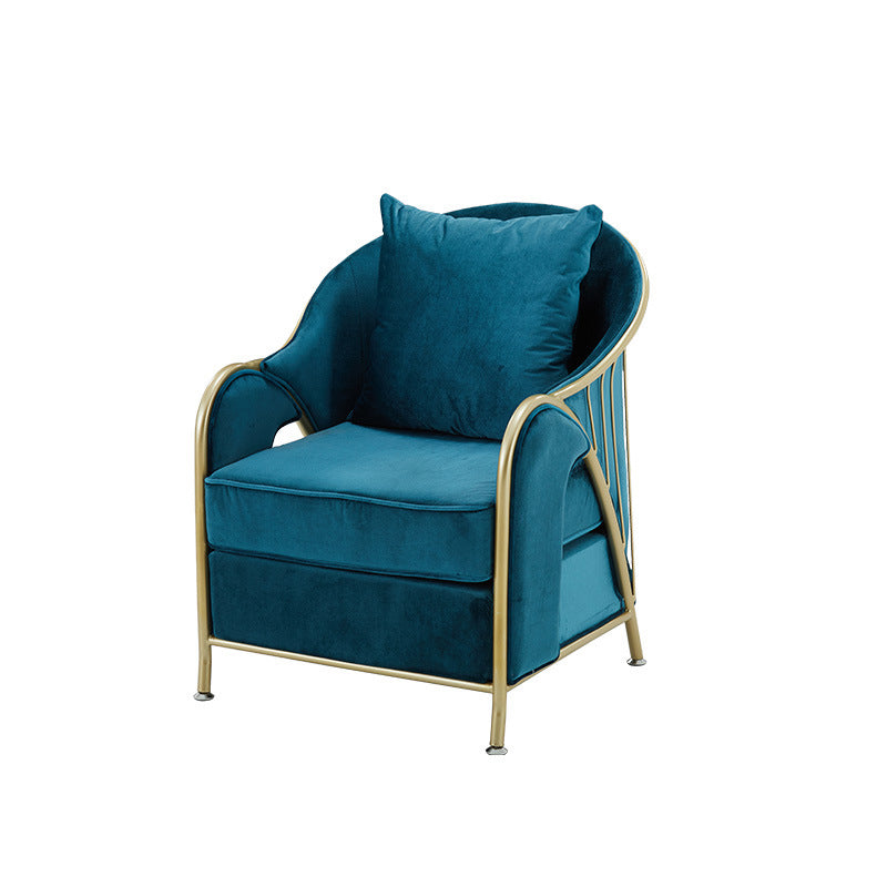 Velvet Sloped Arms Sofa with Tight Back for Living Room 34.65" H