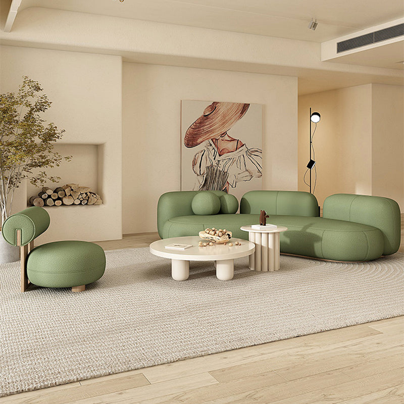 31.49" Wide Wool Curved Sofa Armless Sofa for Living Room, Apartment