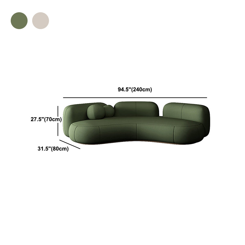 31.49" Wide Wool Curved Sofa Armless Sofa for Living Room, Apartment