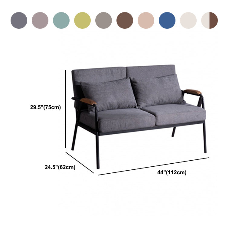 2-seater Sofa Square Arm 29.53" High with Black Frame  for Living Room