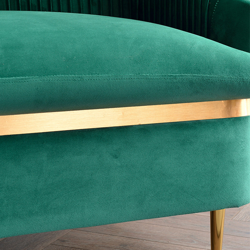 Contemporary Slopped Arm Sofa with Swen Pillow Back  Velvet Sofa