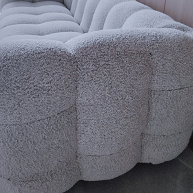 Wool Tuxedo Arm Sofa Contemporary Standard Sofa with Biscuit Back