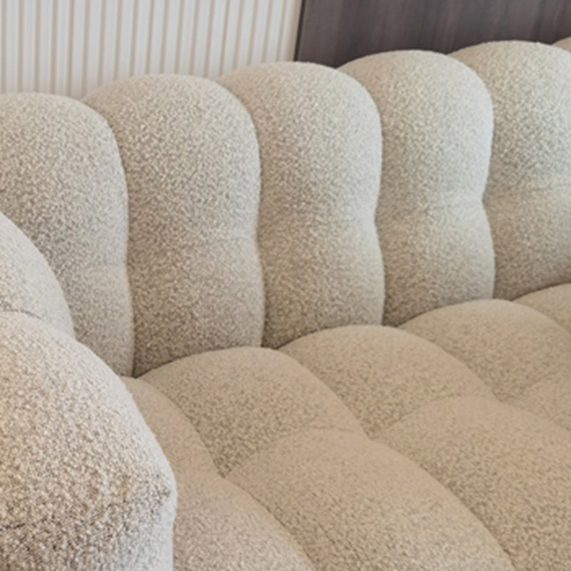 Wool Tuxedo Arm Sofa Contemporary Standard Sofa with Biscuit Back