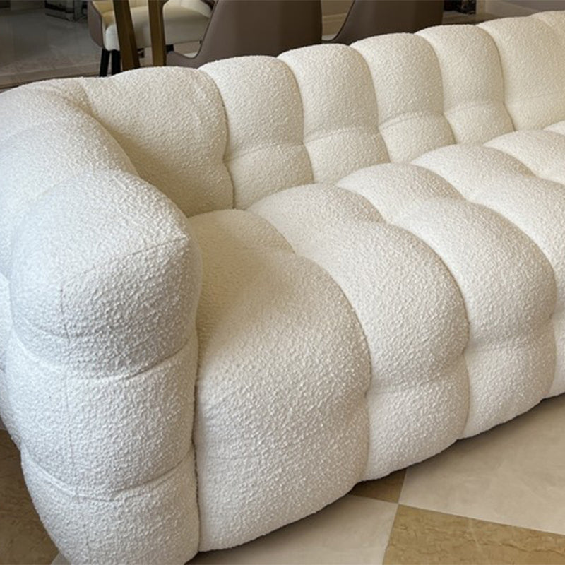 Wool Tuxedo Arm Sofa Contemporary Standard Sofa with Biscuit Back