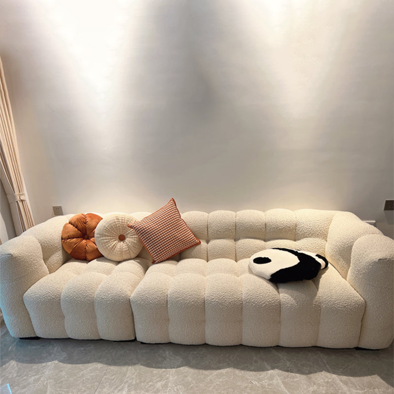 Wool Tuxedo Arm Sofa Contemporary Standard Sofa with Biscuit Back