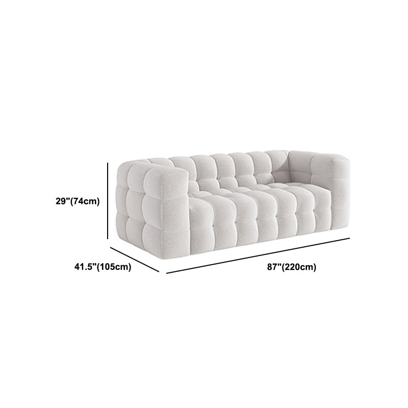 Wool Tuxedo Arm Sofa Contemporary Standard Sofa with Biscuit Back