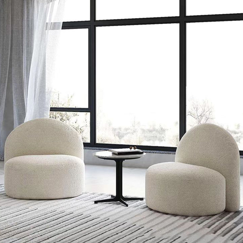 Velvet Tuxedo Arm Curved Sofa White Contemporary Sofa for Apartment