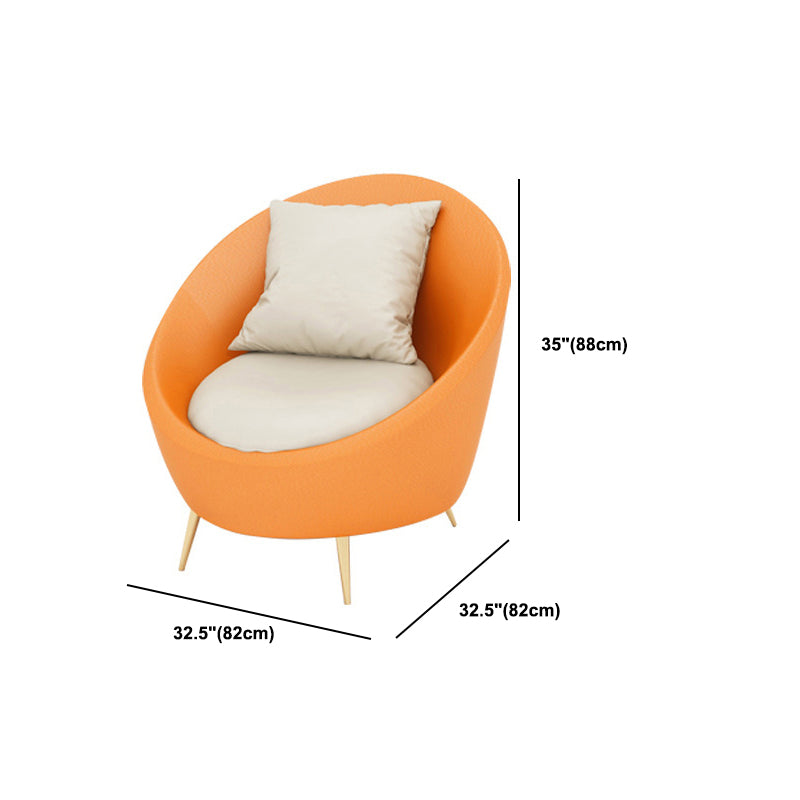 Faux Leather Armless Curved Sofa Contemporary Moon Shape Sofa